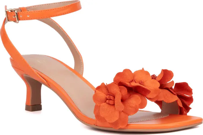 NEW YORK AND COMPANY Gwendolyn Flower Strap Sandal (Women) | Nordstromrack | Nordstrom Rack