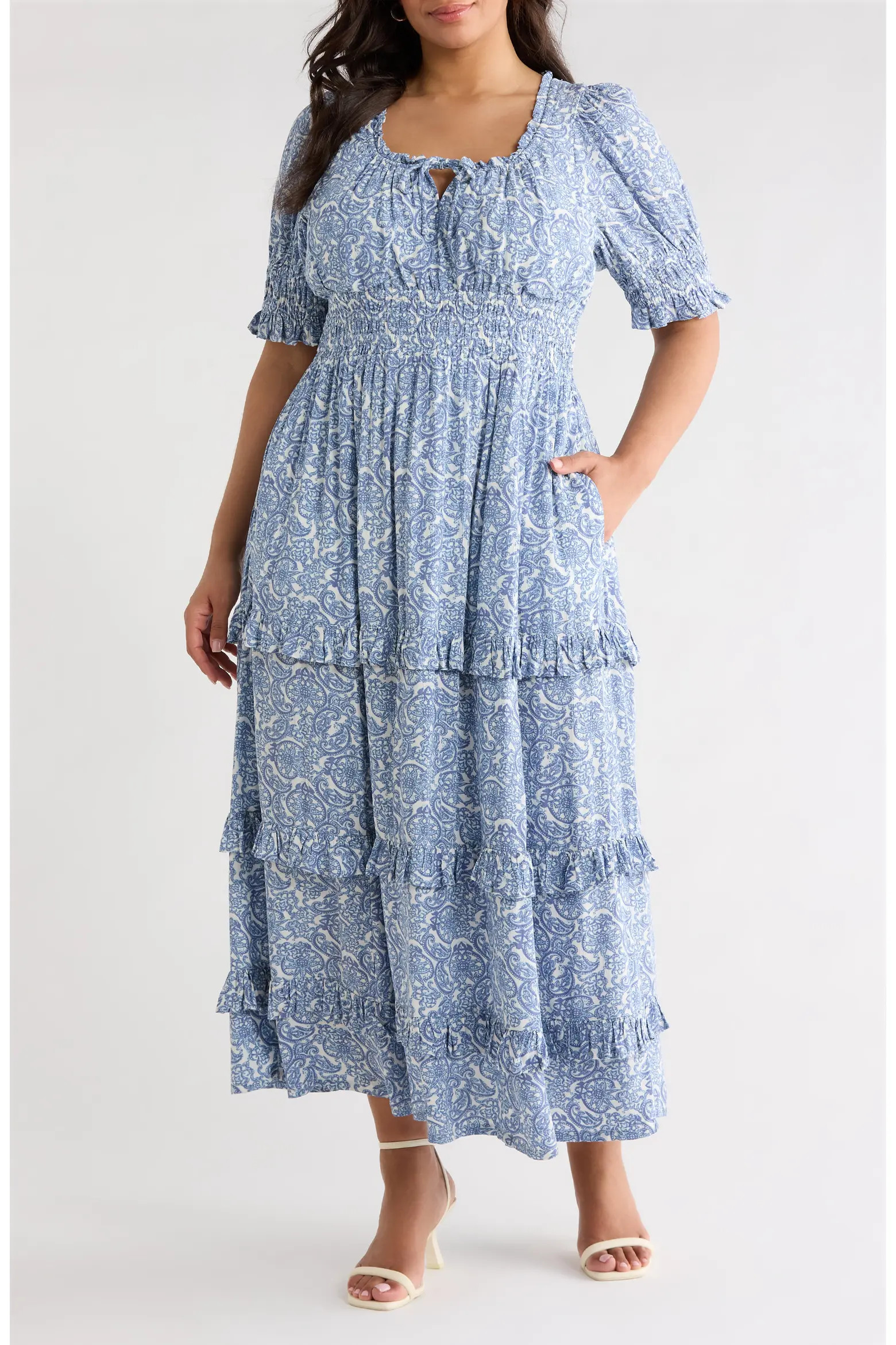Treasure & Bond Print Smocked Waist Maxi Dress (Women) | Nordstrom | Nordstrom