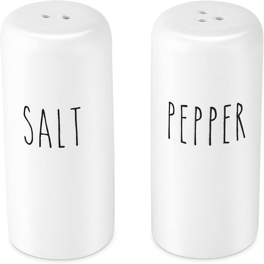 Farmhouse Salt and Pepper Shakers Set - Rustic Salt and Pepper Shakers Set - Cute White Salt and ... | Amazon (US)