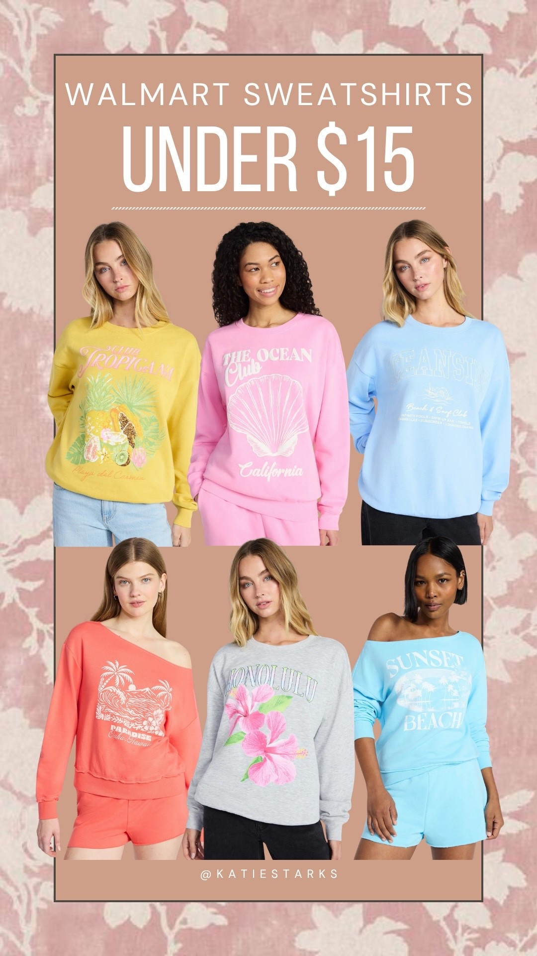 Spring sweatshirts at Walmart all under $15! 

#LTKgrwm #LTKootd #LTKOver40