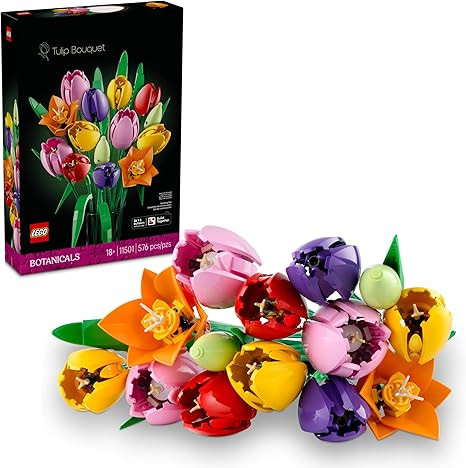 LEGO Botanicals Tulip Bouquet Building Set for Adults - Gift for Mothers Day - Bedroom, Book Shel... | Amazon (US)