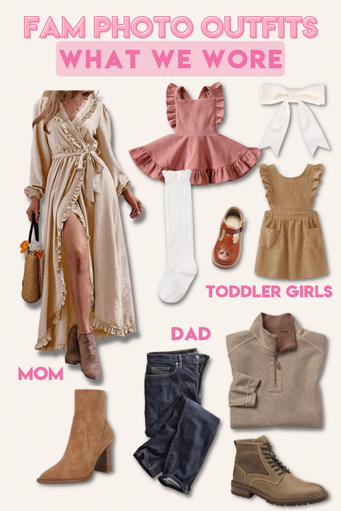 Dress TTS - M & my boots TTS
Girls dresses, tops, & shoes TTS 
Drew’s pullover TTS - L & jeans + shoes TTS 
My dress is from amazon & so affordable. Girls outfits also from amazon & very affordable. Corduroy jumper dresses. Drew’s are more of a splurge but amazing fall and winter staples. His shirt is reversible too! 

#LTKHoliday #LTKunder50 #LTKfamily