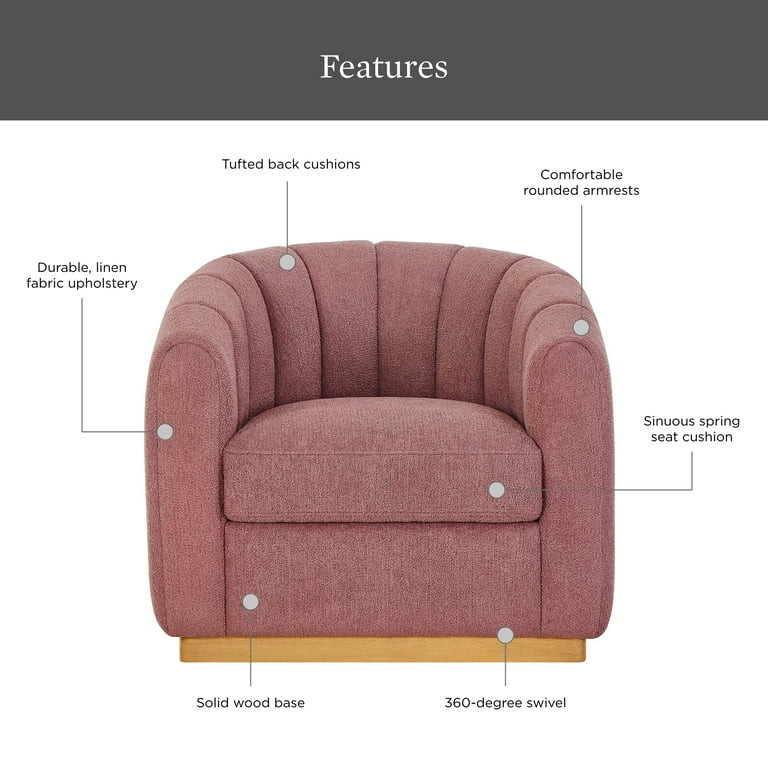 Better Homes & Gardens Lillian Accent Swivel Chair, Rose Boucle | Walmart (US)