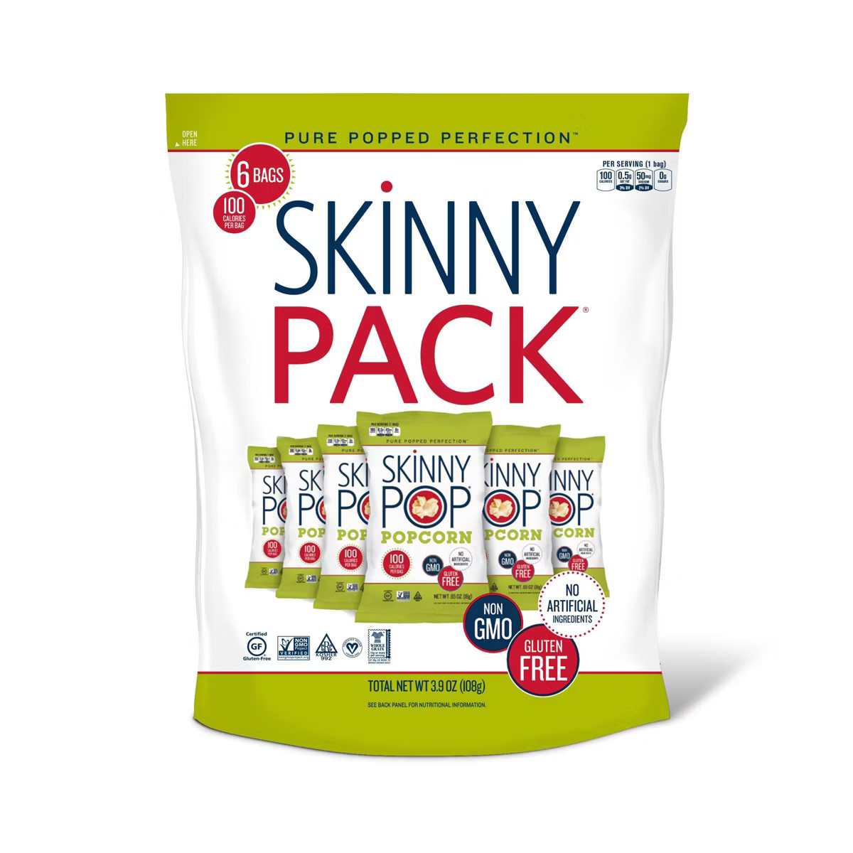 SkinnyPop Original Popcorn Skinny Pack - 6ct - 3.9oz | Target