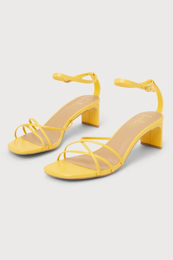 Wilmana Yellow Ankle Strap High Heel Sandals | Lulus (US)