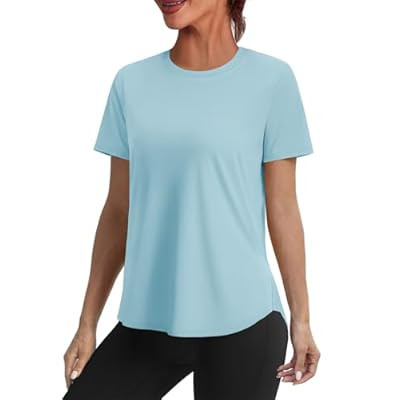 Alaroo Womens Workout Tops Sun Protection Running Pliates Athletic Lightweight Short Slee… | Amazon (US)