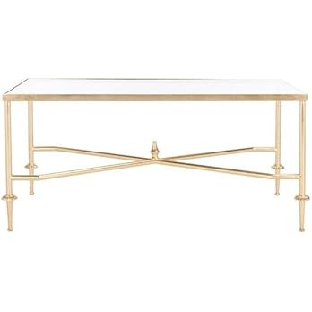 SAFAVIEH Couture Collection Devi Gold Leaf Rectangle Coffee Table (Fully Assembled) | Amazon (US)
