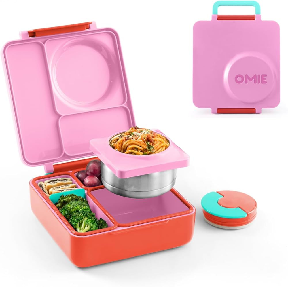 OmieBox Bento Box for Kids - Insulated with Leak Proof Thermos Food Jar - 3 Compartments, Two Tem... | Amazon (US)