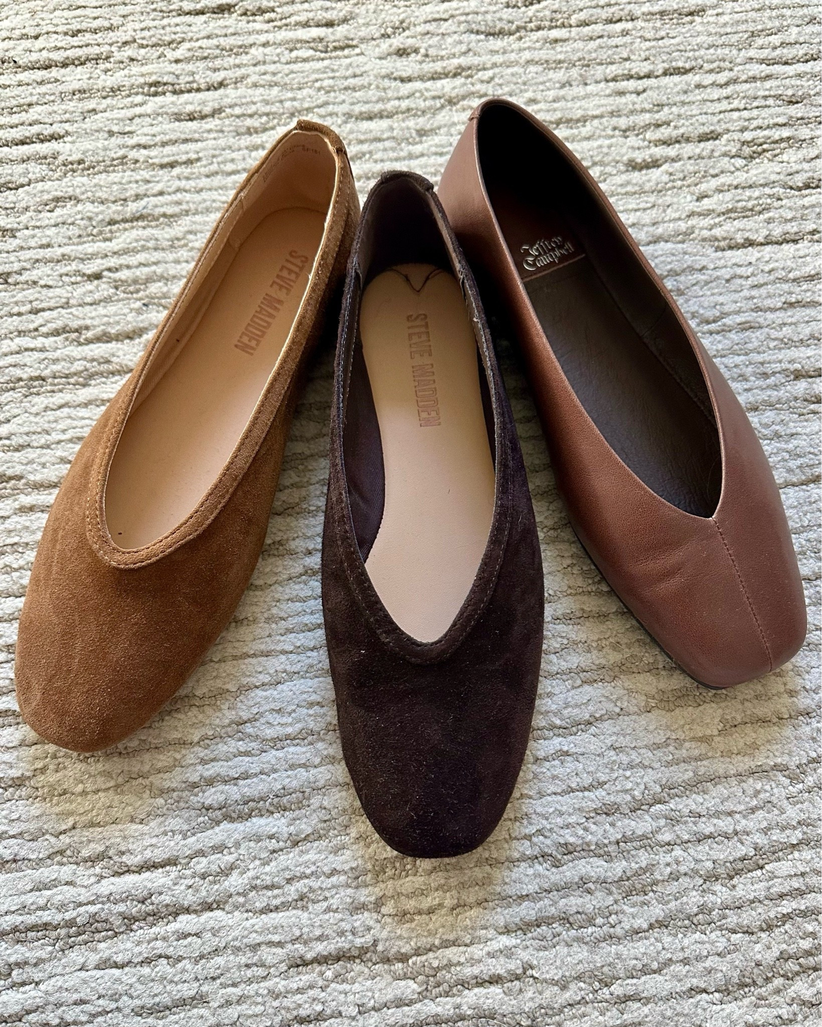 High vamp ballet flats are my new faves and I’ve been looking for a brown pair, here are some I love.
I got my usual size in the Steve Madden pair and went up 1/2 size in the JC pair.
Both shoes come in several colors and are available at several retailers

#LTKcanada #LTKfall #LTKshoes