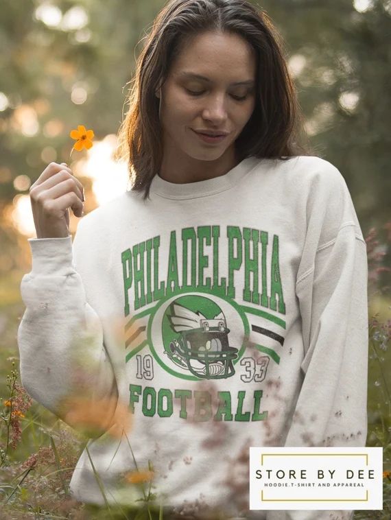 Philadelphia Football Sweatshirt  Vintage Style Philadelphia - Etsy | Etsy (US)