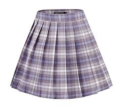 Urban CoCo Womens Uniforms Plaid Pleated Mini Skirt | Amazon (US)