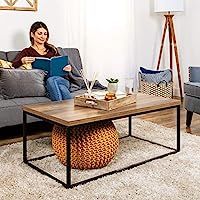 Best Choice Products 44in Modern Industrial Style Rectangular Wood Grain Top Coffee Table w/Metal... | Amazon (US)