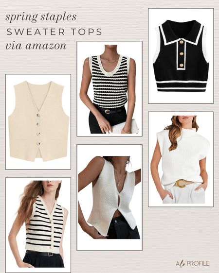 Amazon Spring Wardrobe Staples : Sleeveless Sweaters // Amazon finds, Amazon fashion, Amazon spring fashion, spring style, spring staples, spring wardrobe, affordable fashion, Amazon fashion finds, Amazon sweaters