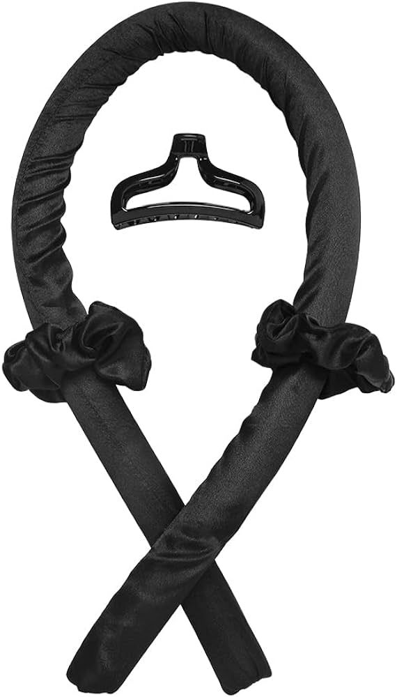 Heatless Curling Rod Headband No Heat Silk Ribbon Curling Rod Hair Roller Curls with Hair Claw Cl... | Amazon (US)
