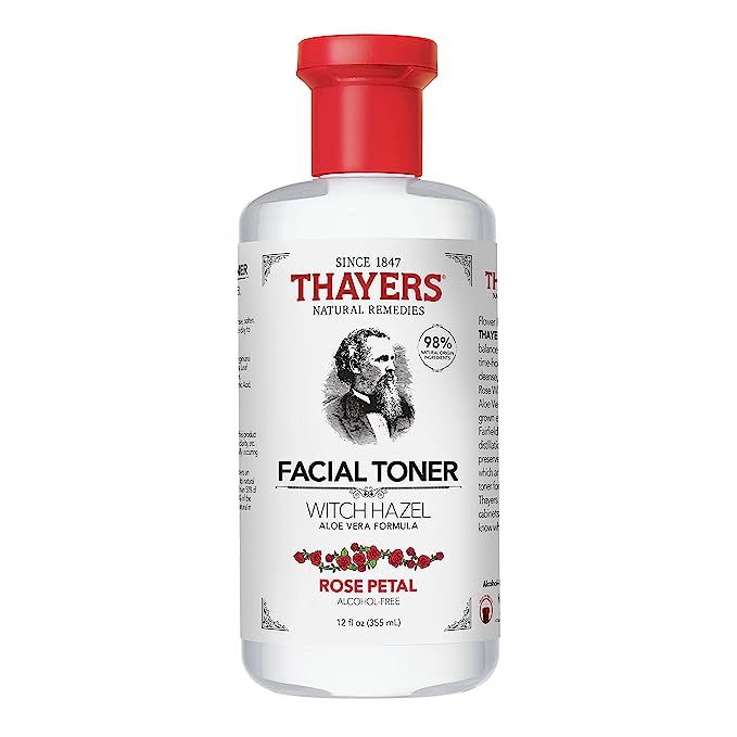 Thayers Alcohol-Free, Hydrating Rose Petal Witch Hazel Facial Toner with Aloe Vera Formula, Vegan... | Amazon (US)