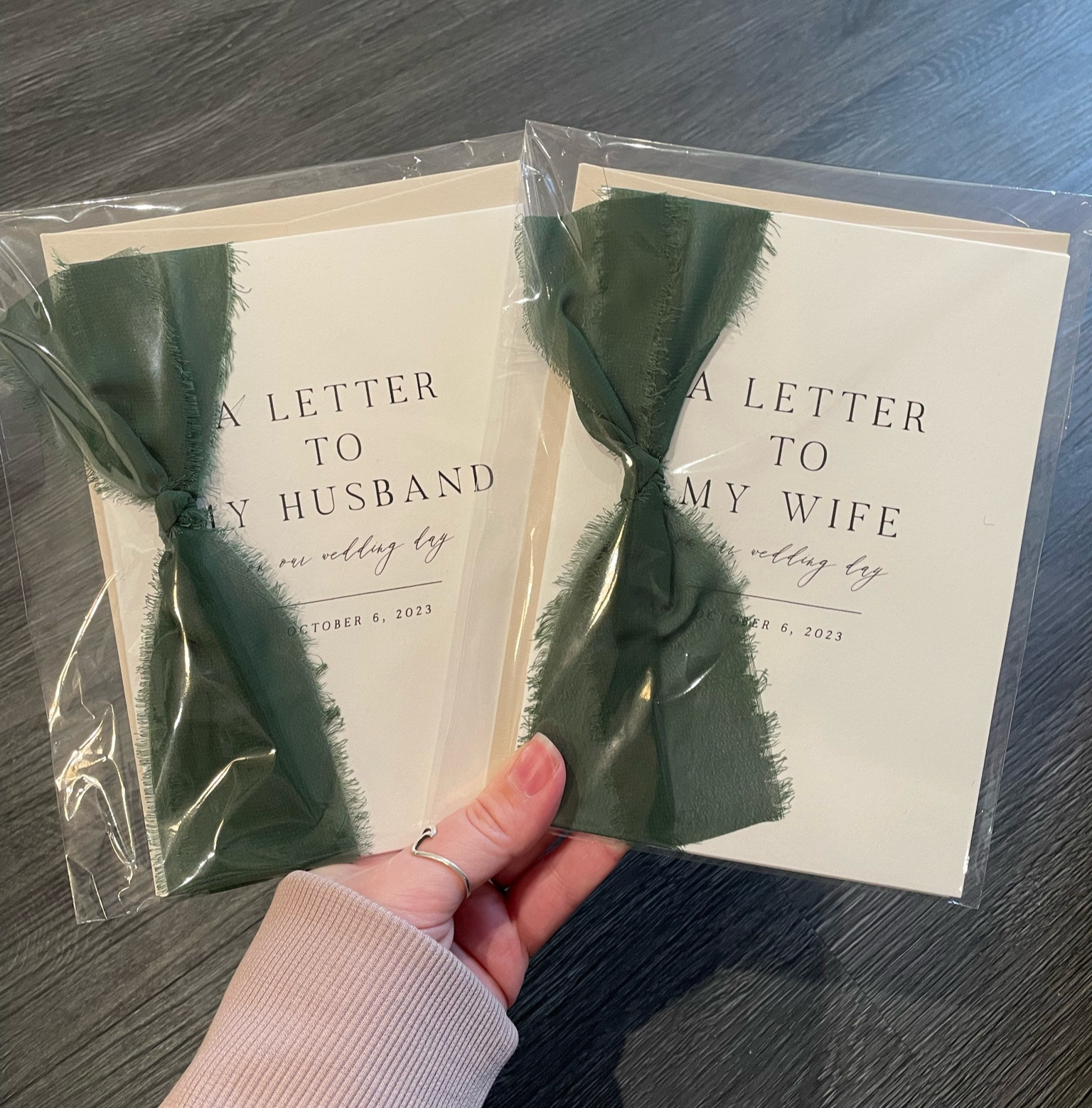 One of my favorite wedding purchases so far! Letters to husband/wife 



#LTKunder50 #LTKwedding