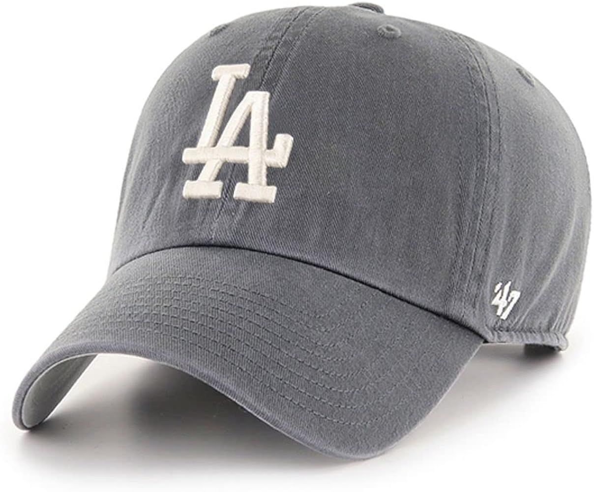'47 Los Angeles Dodgers Clean Up Dad Hat Baseball Cap - Charcoal | Amazon (US)