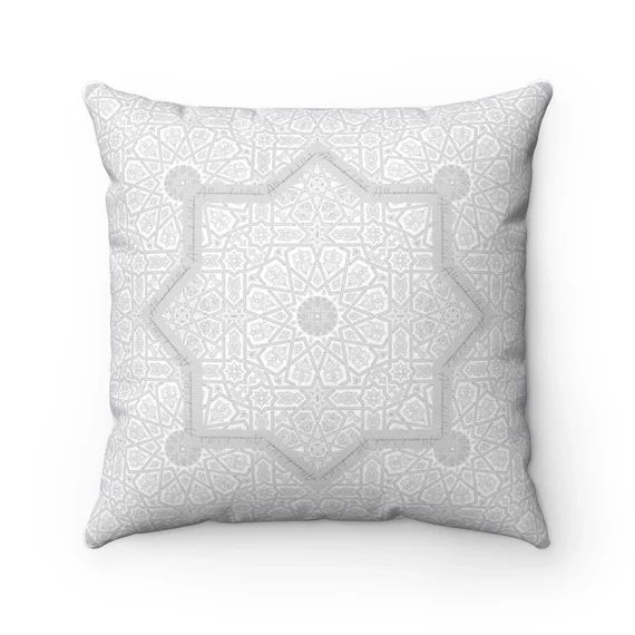 DOUBLE-SIDED Alhamdulillah Pillow, Moroccan Tile Grey, 18x18 case insert, Islamic house, Ramadan ... | Etsy (US)