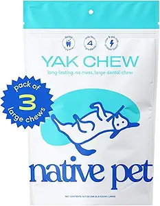 Native Pet Yak Chews (3 Large Chews) - Yak Dog Chews - Yak Sticks for Dogs - Yak Chews - Dog Toys... | Amazon (US)