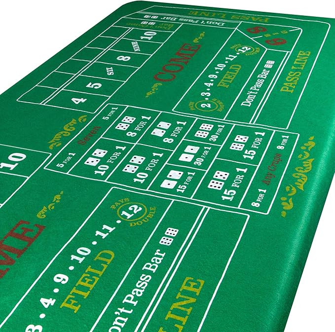 Brybelly Casino Night 4-in-1 Felts Only -Blackjack, Craps, Roulette and Texas Hold'em Table Felt ... | Amazon (US)