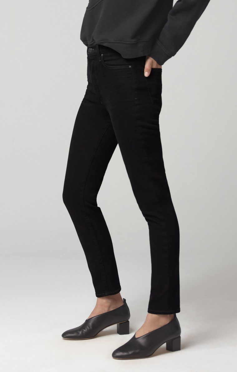 Olivia High Rise Slim in Sueded Black | Citizens of Humanity