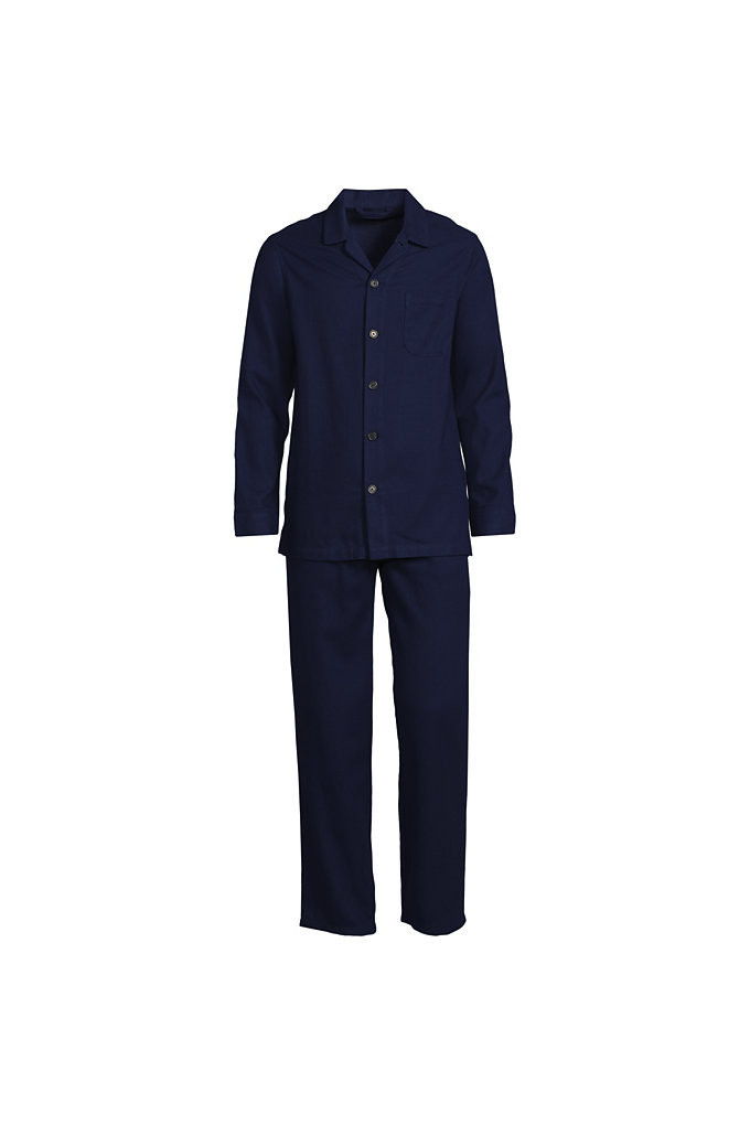 Men's Big Flannel Pajama Set - Lands' End - Blue - 4XL | Lands' End (US)