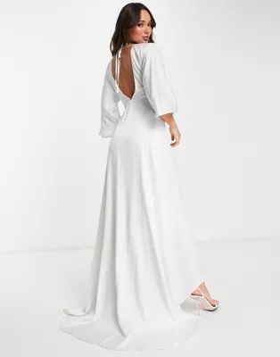 Y.A.S Bridal low back maxi dress in white | ASOS (Global)