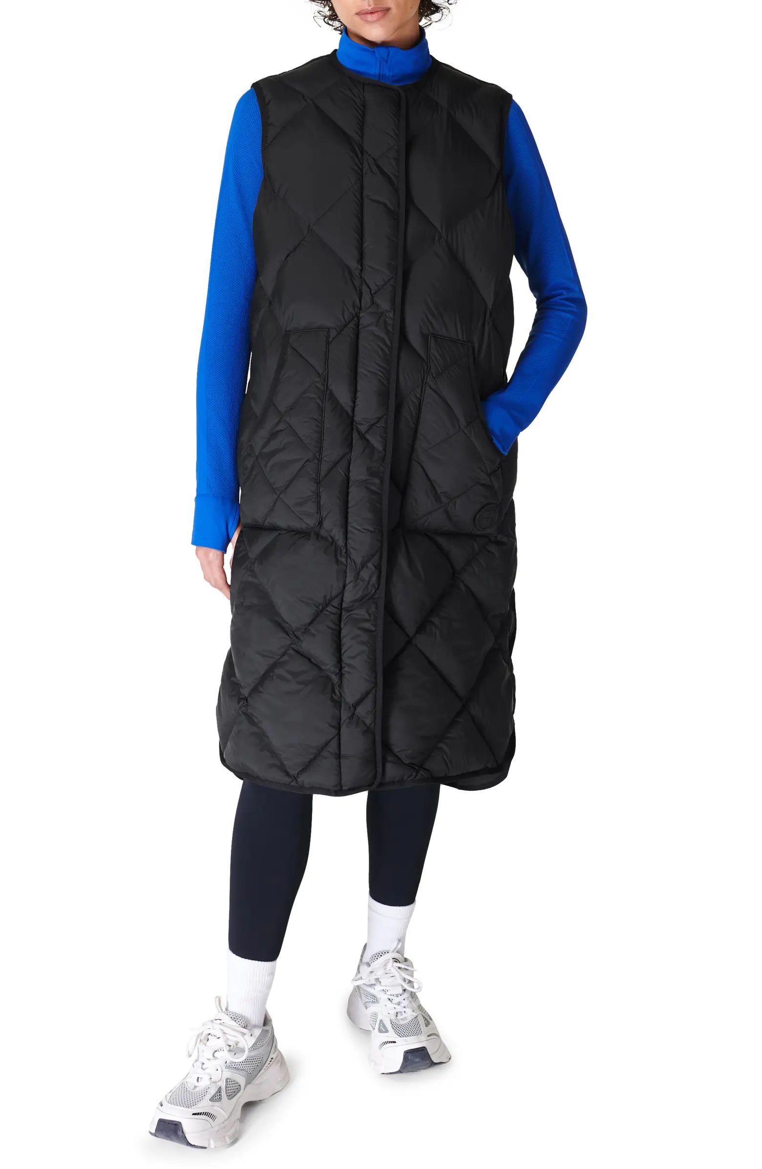 Sweaty Betty Downtown Quilted Longline Vest | Nordstrom | Nordstrom