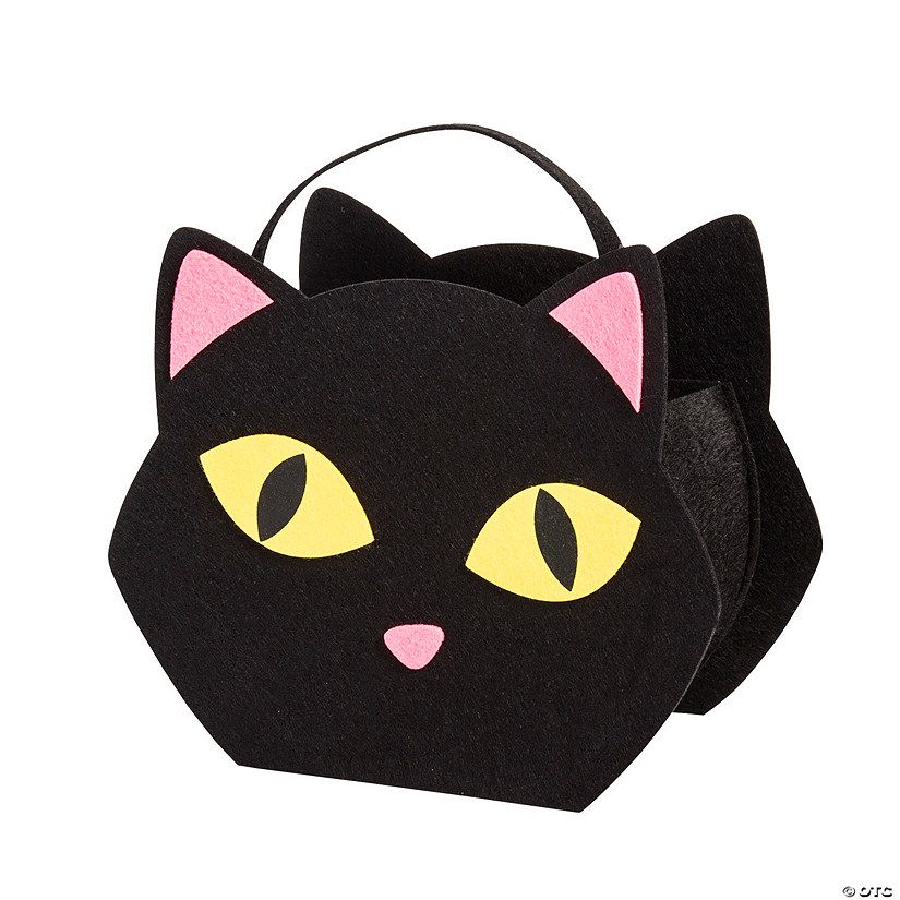 Felt Black Cat Trick-or-Treat Bucket | Oriental Trading Company