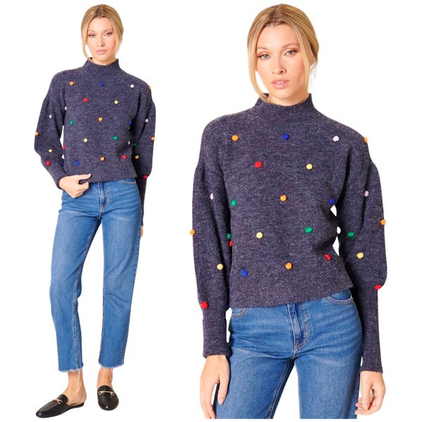 Jingle All the Way Embroidered Pom Pom Sweater | James Ascher