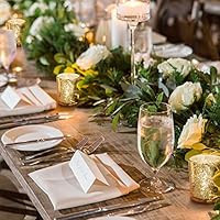 DARJEN 24Pcs Gold Votive Candle Holders for Table - Mercury Glass Votives Gold Candle Holder - Te... | Amazon (US)