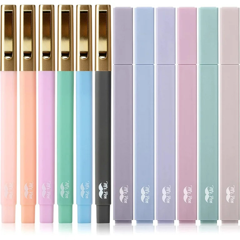 Mr. Pen- Aesthetic Highlighters and Pens No Bleed, 12 Pack, Pastel Color Bible Highlighters No Bl... | Walmart (US)