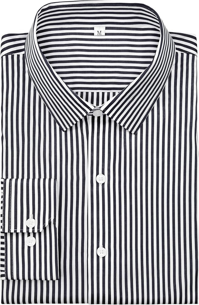 Grade 4 Wrinkle-Resistant Long Sleeve Striped Button-Down Shirt for Men Mens Dress Shirts | Amazon (US)