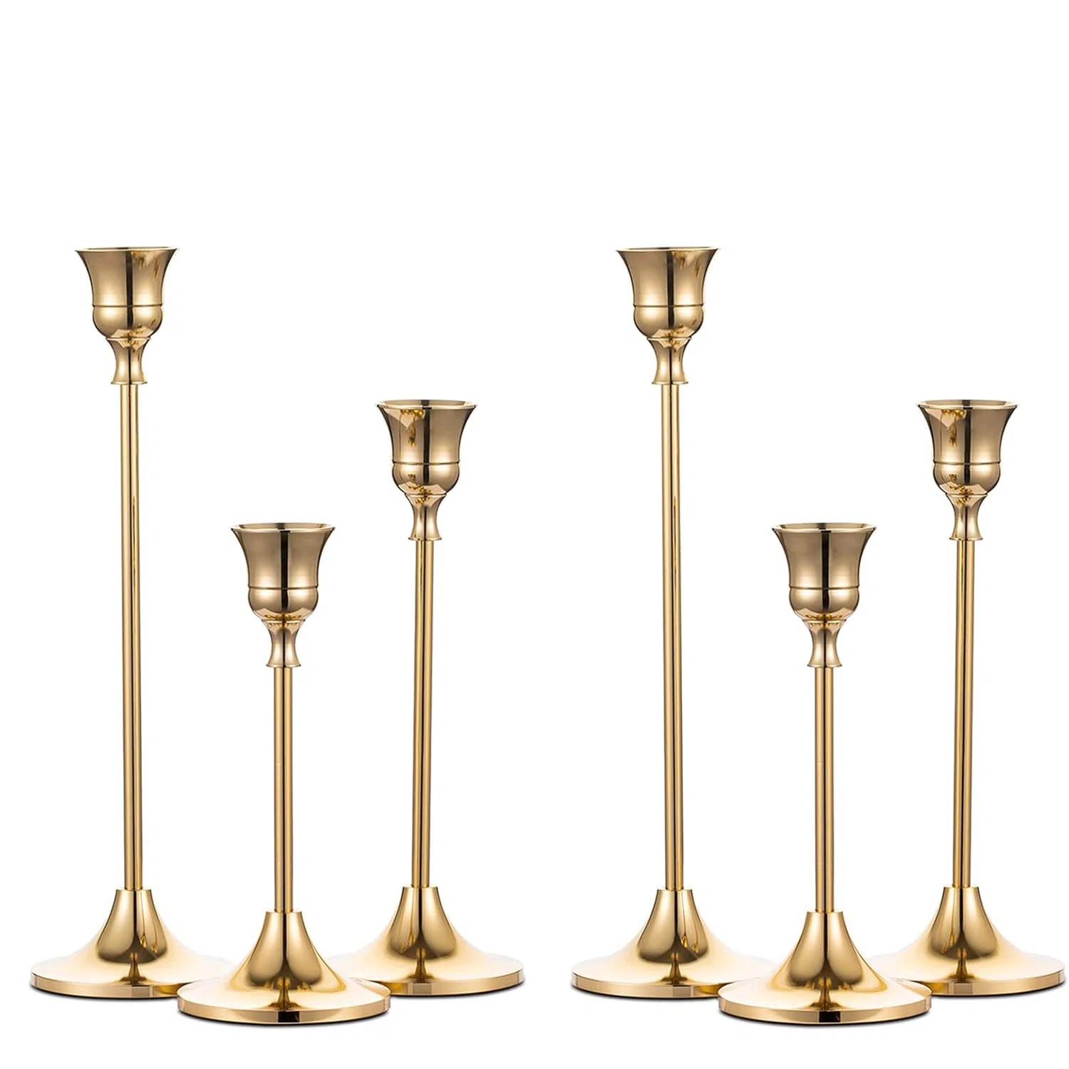 9.3'' H Metal Tabletop Candlestick (Set of 6) | Wayfair North America