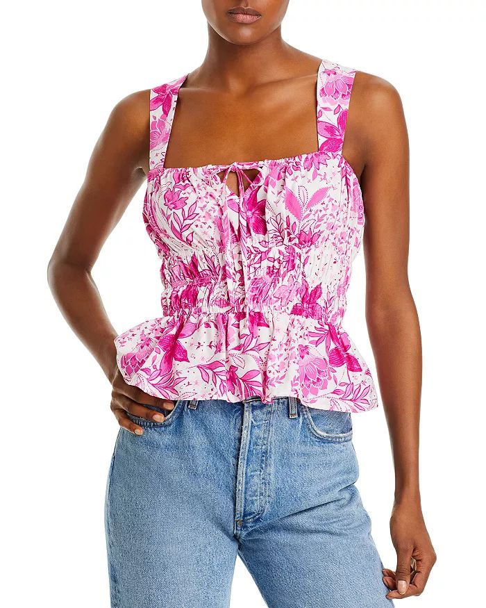 Cotton Sleeveless Smocked Floral Print Top - 100% Exclusive | Bloomingdale's (US)