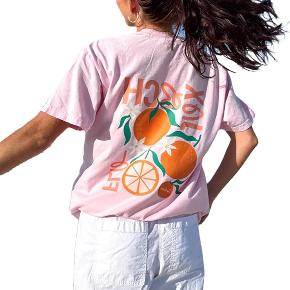 Women Y2k Oversized Graphic T Shirt Teen Girl Preppy Floral Print Short Sleeve Loose Fit Tees Aes... | Amazon (US)