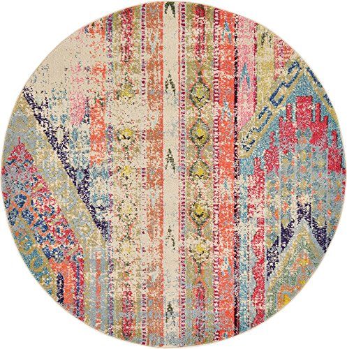 Modern Abstract Tribal 6 feet 0 inches Round (6' 0" Round) Sedona Multi Contemporary Area Rug | Amazon (US)