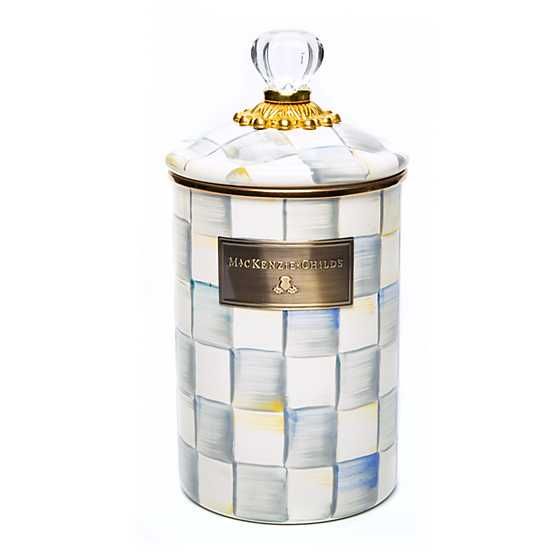 Sterling Check Enamel Canister - Large | MacKenzie-Childs