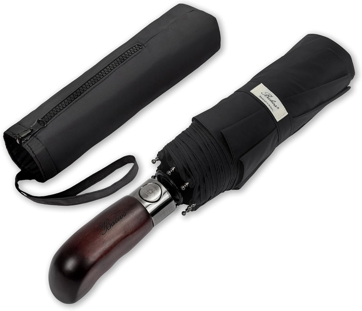 Balios® Regenschirm Mit Echtem Holzgriff -Optional | Auf Zu Automatik | Sturmfest & Windsicher |... | Amazon (DE)