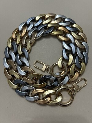Mix Metallic Colours chain link bag strap, 70cm | eBay CA