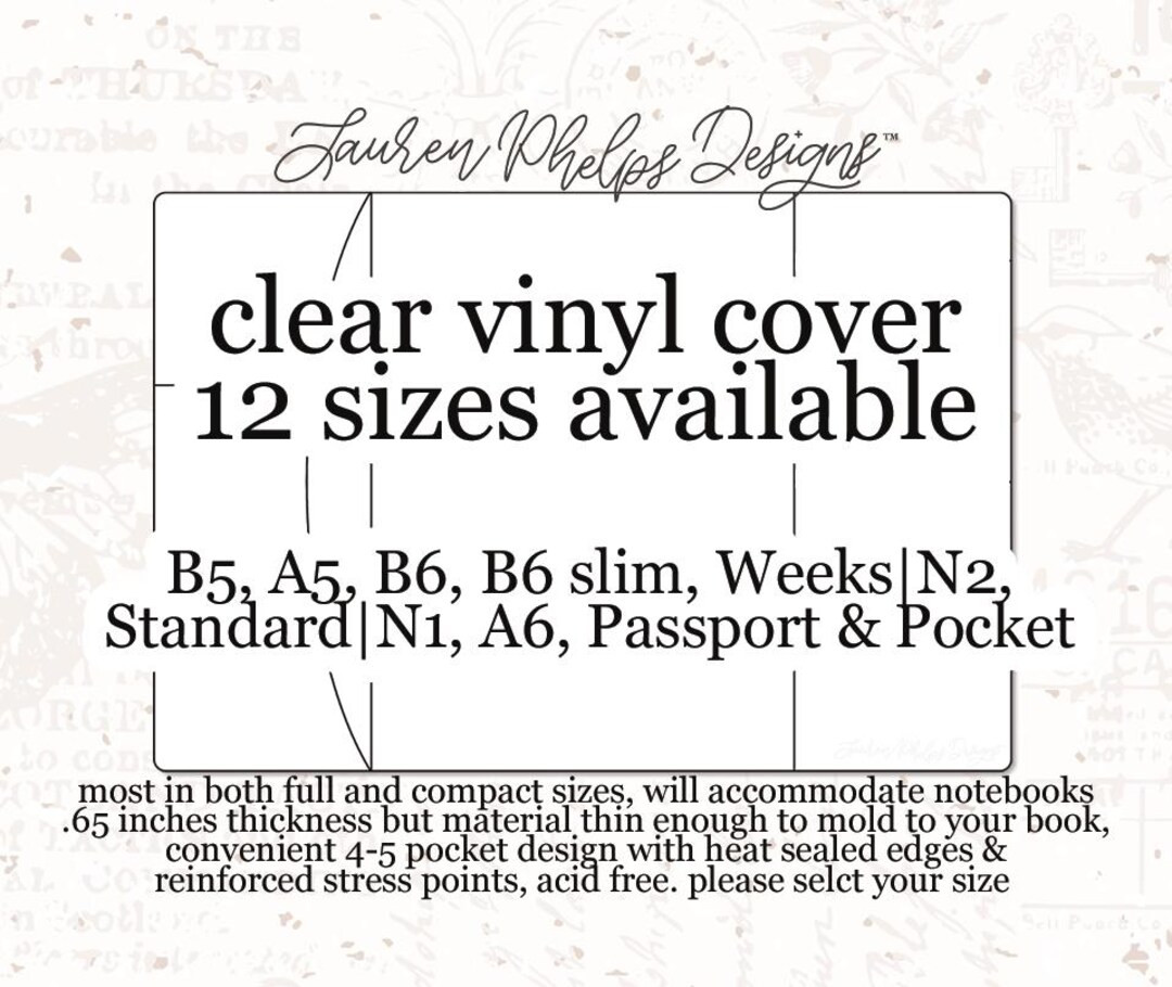 Clear Soft Vinyl Notebook Cover With Pockets | Now in 12 *new* Sizes - Etsy | Etsy (US)