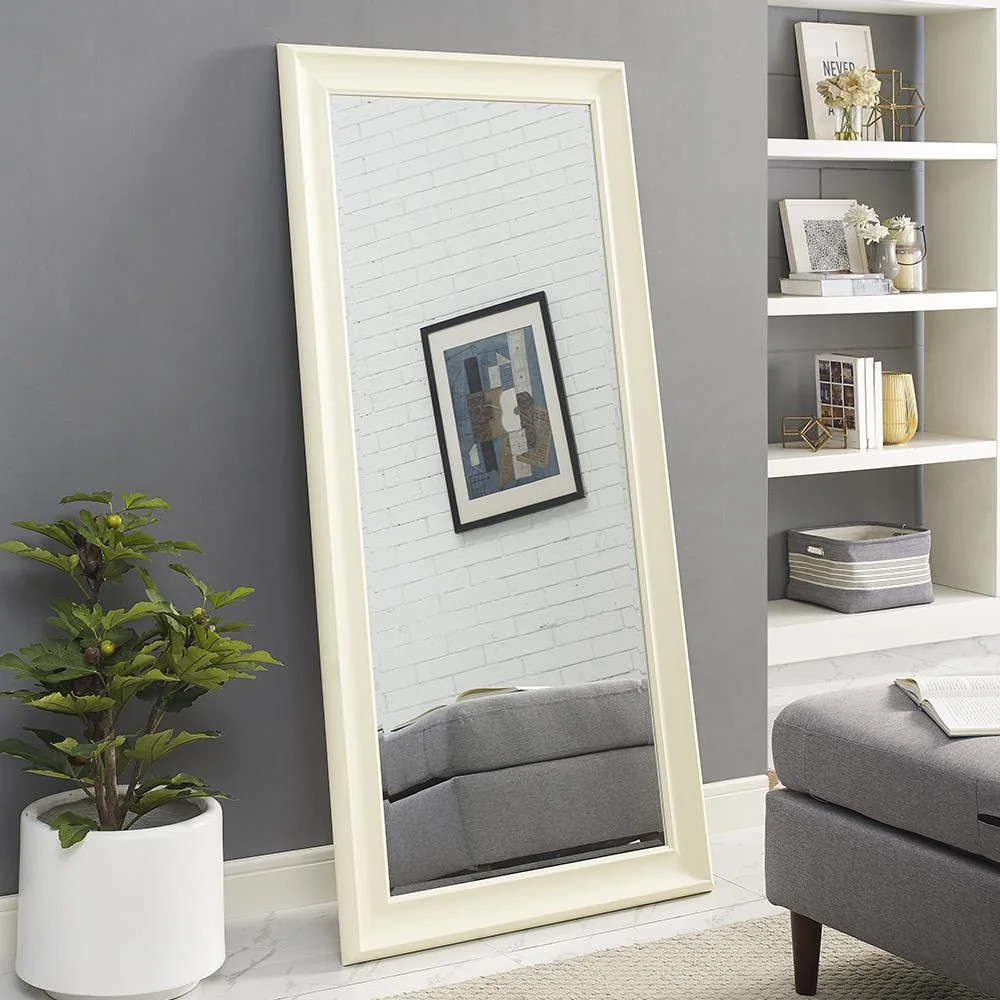 Framed Floor Mirror Cream 65" x 31" by Naomi Home | Walmart (US)