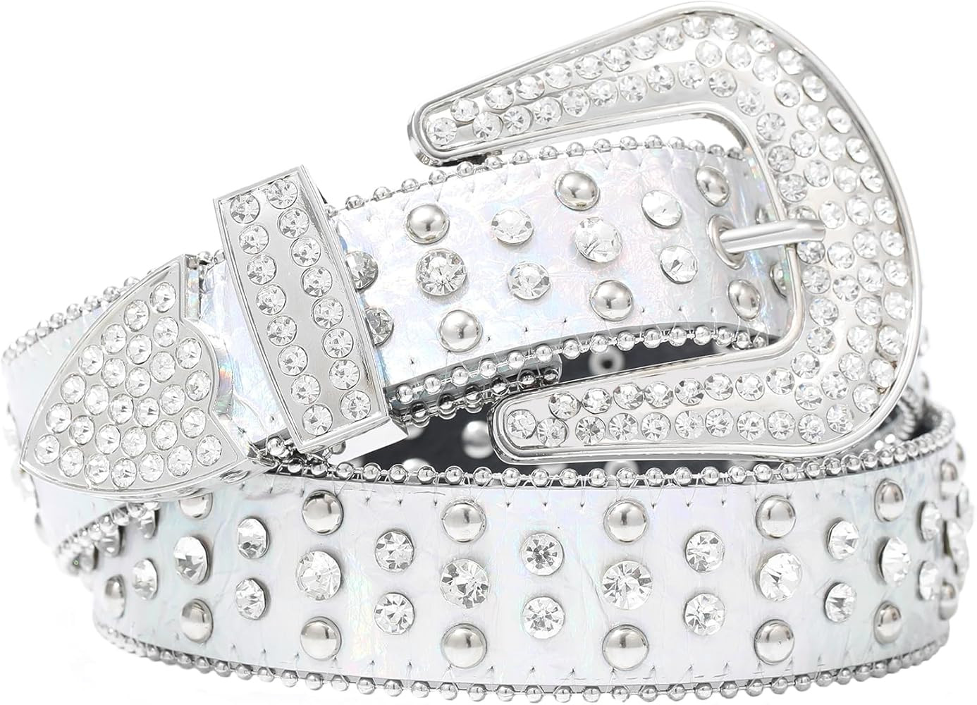 AWAYTR Rhinestone Belt for Women Men - Western Cowgirl Sequin Diamond Bling Studded Belts for Jea... | Amazon (US)