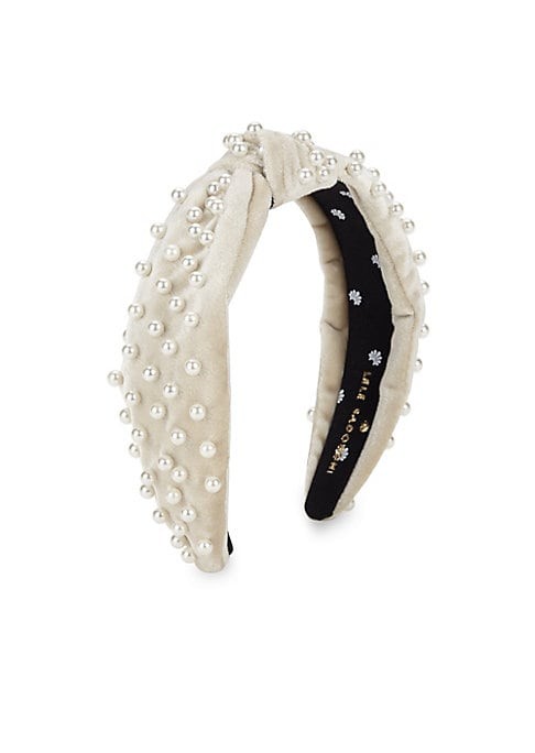 Lele Sadoughi Women's Pearl & Velvet Headband - White | Saks Fifth Avenue