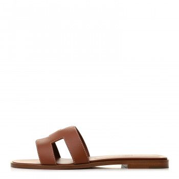 HERMES

Box Calfskin Oran Sandals 38 Gold | Fashionphile