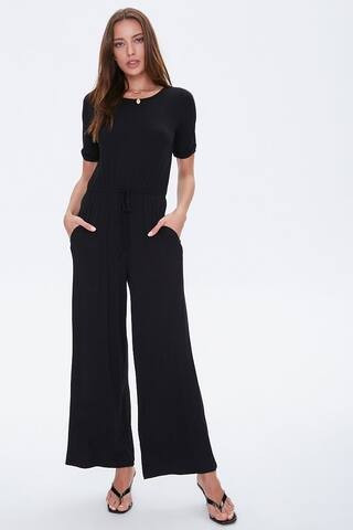 Cuffed-Sleeve Wide Leg Jumpsuit | Forever 21 (US)