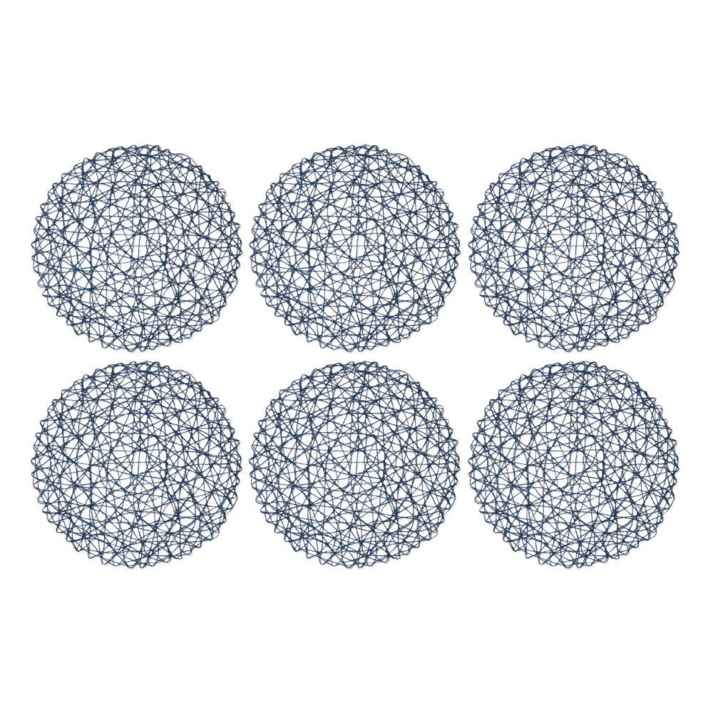 French Blue Woven Paper Round Placemat (Set Of 6) | Oriental Trading Company