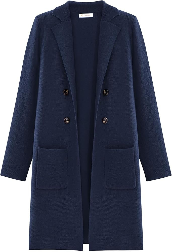 KIRUNDO Cardigan Sweaters for Women 2026 Fall Open Front Knit Sweater Jackets Business Casual Lon... | Amazon (US)