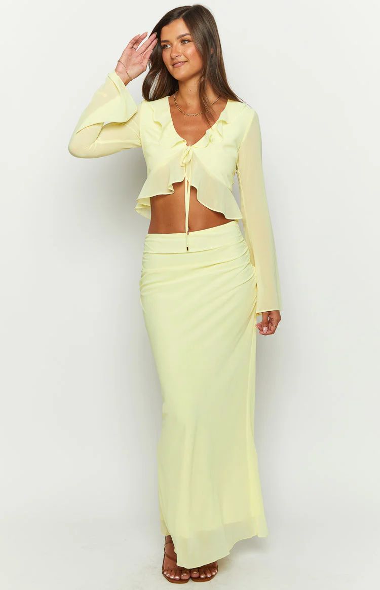 Rarmi Yellow Maxi Skirt | Beginning Boutique (US)