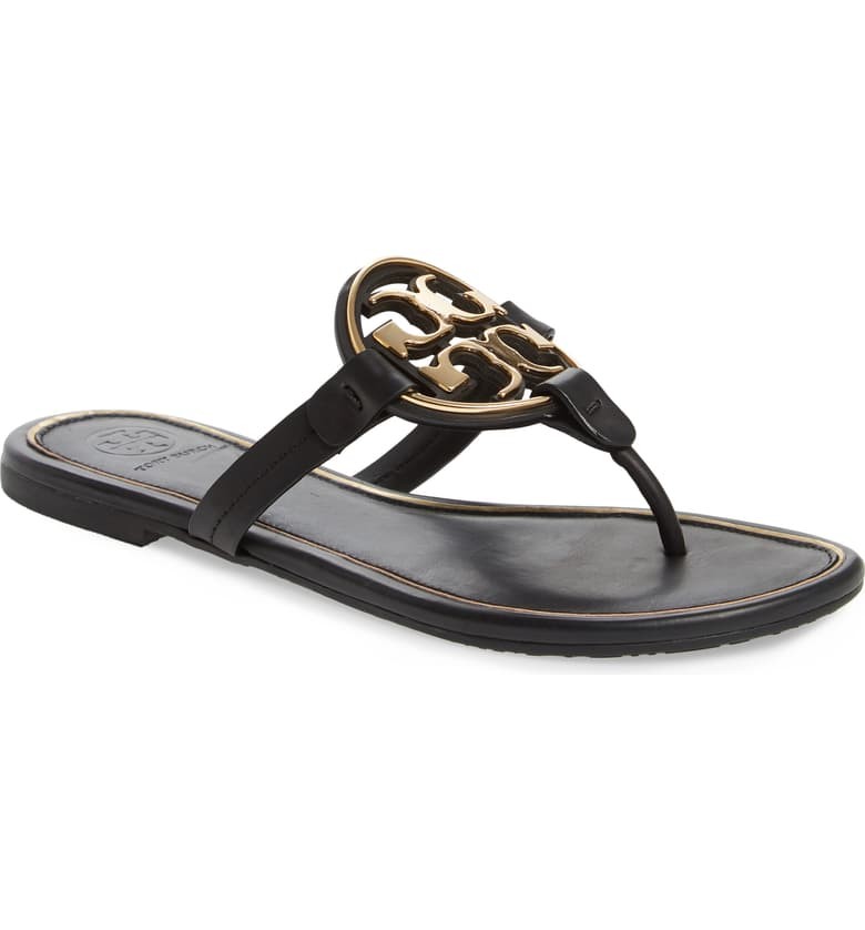 Miller Metal Logo Leather Sandal | Nordstrom